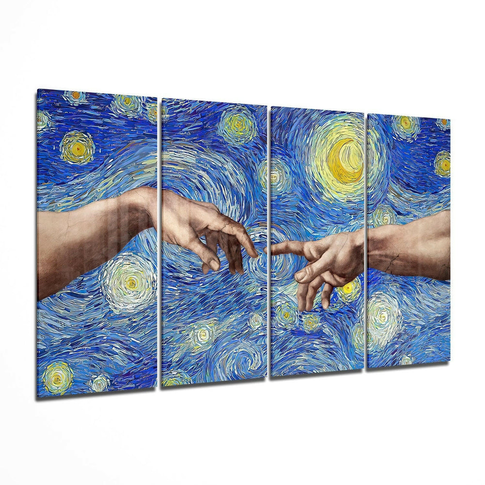 Yaratılış 4 Parça Mega Cam Tablo | 150x92 cm.