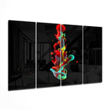 Renk Karışımı 4 Parça Mega Cam Tablo | 150x92 cm.
