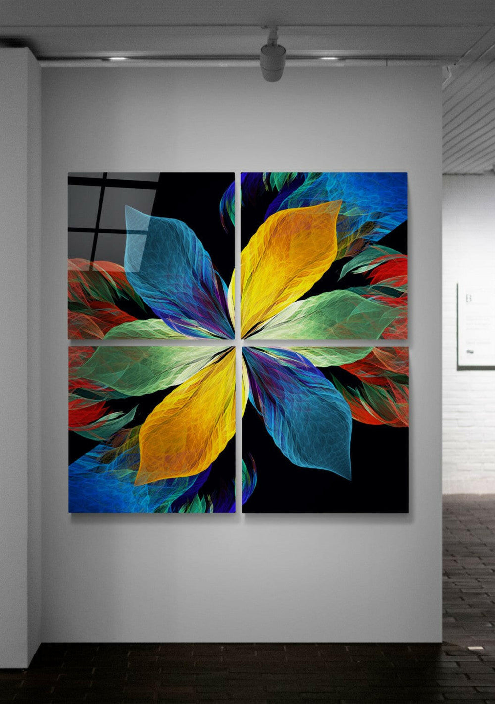 Şans Çiçeği Quadro Cam Tablo.