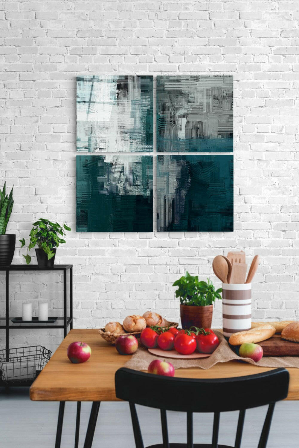 Yeşil Quadro Cam Tablo.