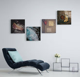 Küçük Şeyler Quadro 4 Parçalı Cam Tablo.