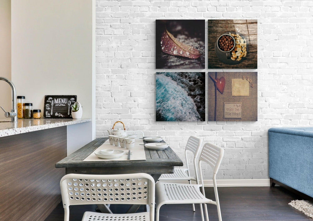 Küçük Şeyler Quadro 4 Parçalı Cam Tablo.