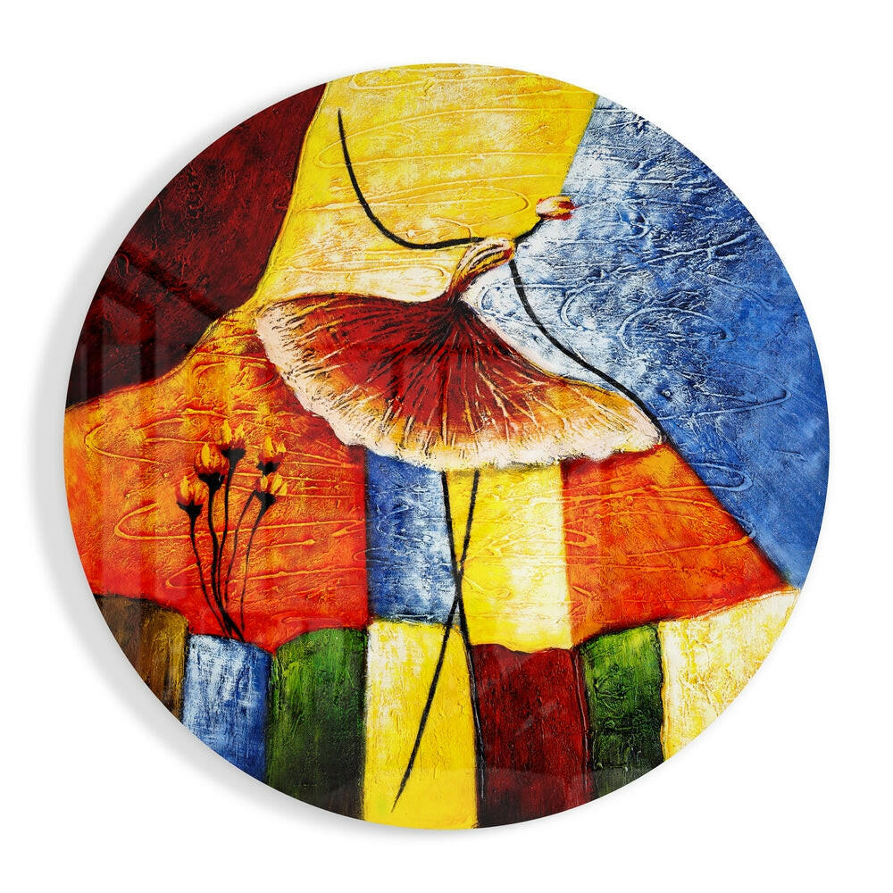 Soyut Çiçek Cam Tablo.