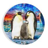 Penguen Ailesi Cam Tablo.