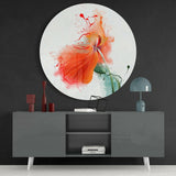 Sulu Boya Çiçek Cam Tablo.