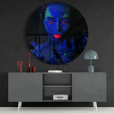 Neon Kadın Cam Tablo.