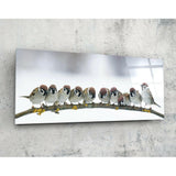 Kuşlar 92x36cm Cam Tablo.