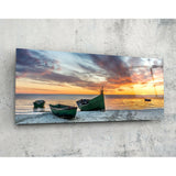 Deniz Kenarında Günbatımı 92x36cm Cam Tablo.