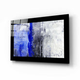 Soyut Mavi Cam Tablo.