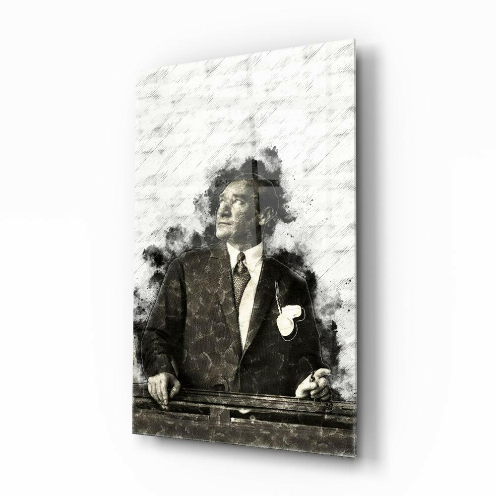 Atatürk Portre Cam Tablo.