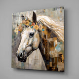 Çiçek ve At Cam Tablo || Tasarımcı Koleksiyonu.