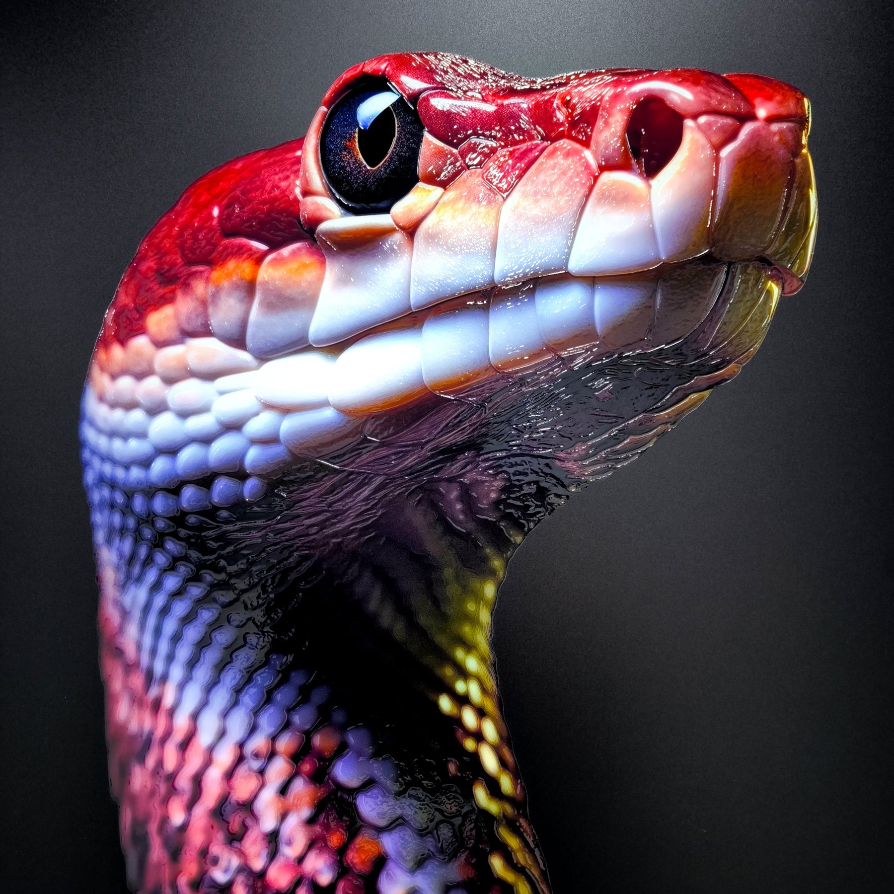 Siyah Zehir – 3D Kabartmalı Parlak Lak Alüminyum Tablo