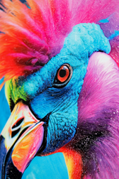 Eklektik Flamingo — Hissedilebilir 3D Dokulu Baskı