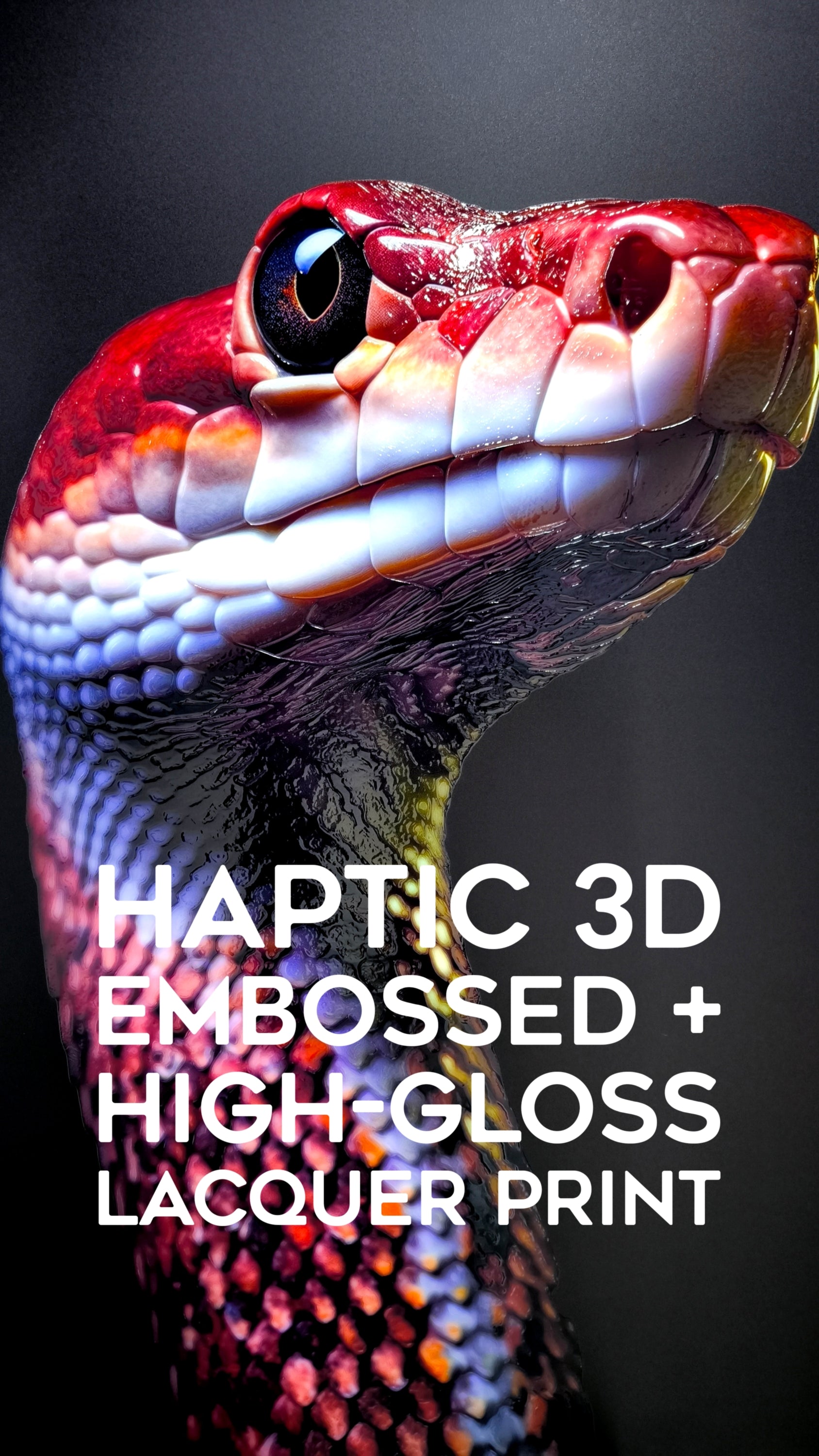 Siyah Zehir – 3D Kabartmalı Parlak Lak Alüminyum Tablo