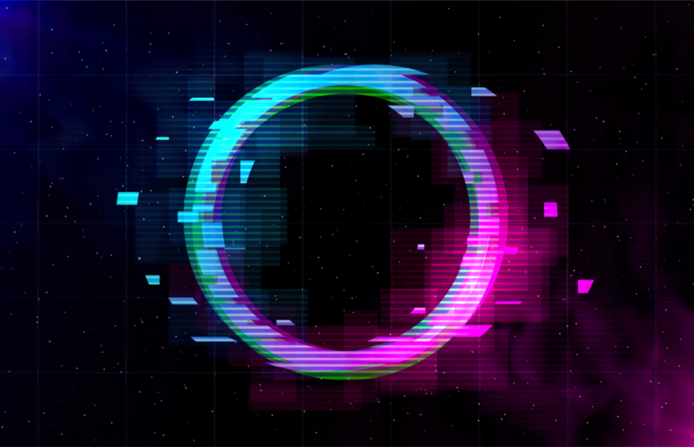 Neon Çemberi Cam Tablo