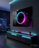 Neon Çemberi Cam Tablo