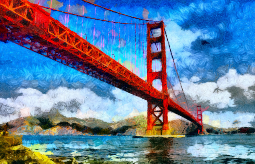 Golden Gate Köprüsü Cam Tablo