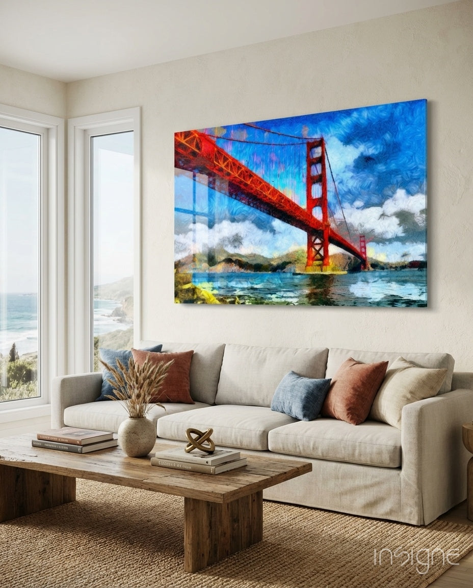 Golden Gate Köprüsü Cam Tablo