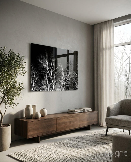 Ağaç Gecesi Cam Tablo