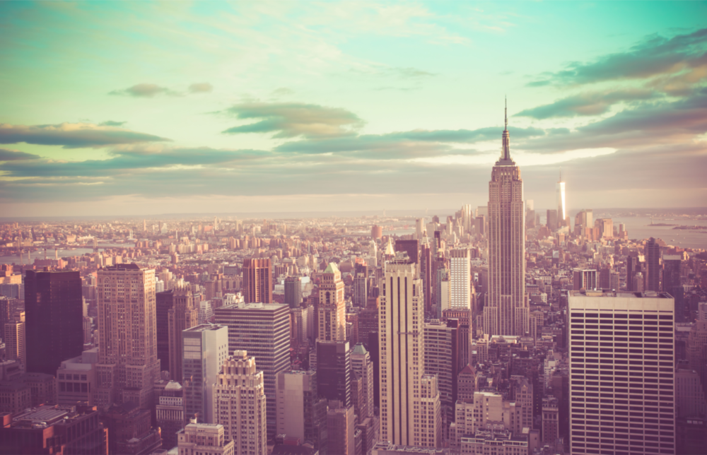 New York Şehri Cam Tablo