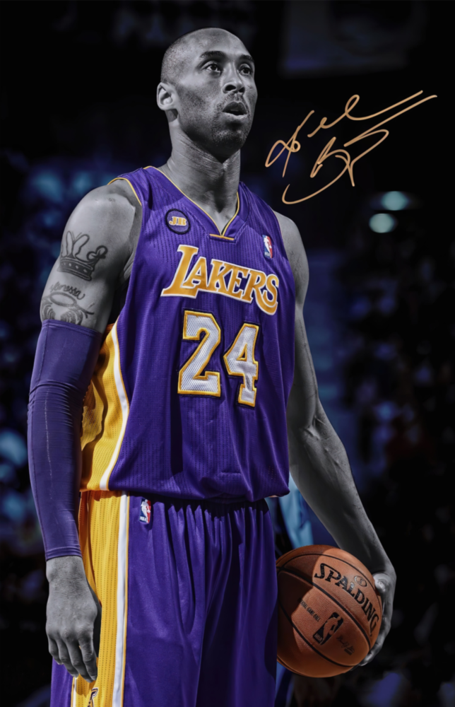 Kobe Bryant Cam Sanatı Cam Tablo