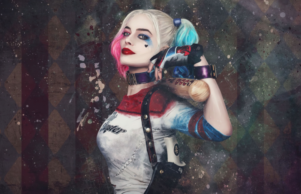 Harley Quinn Cam Sanatı Cam Tablo