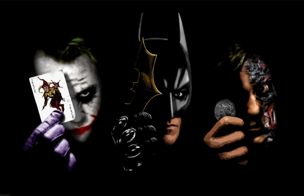 Batman, Joker, Harvey Glass Sanatı Cam Tablo