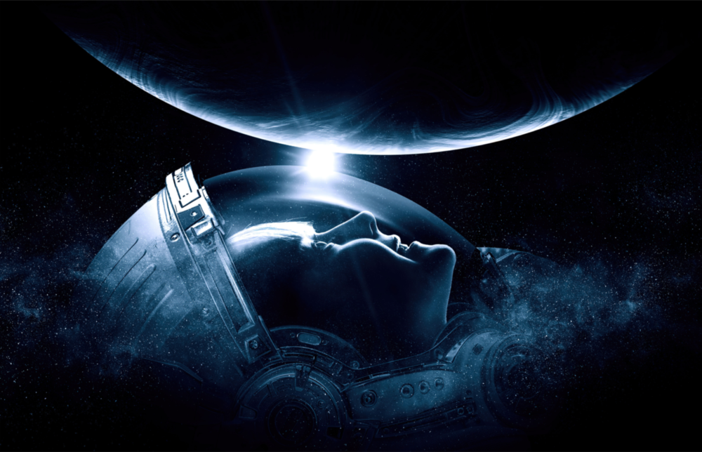 Astronot Bakışı Cam Tablo