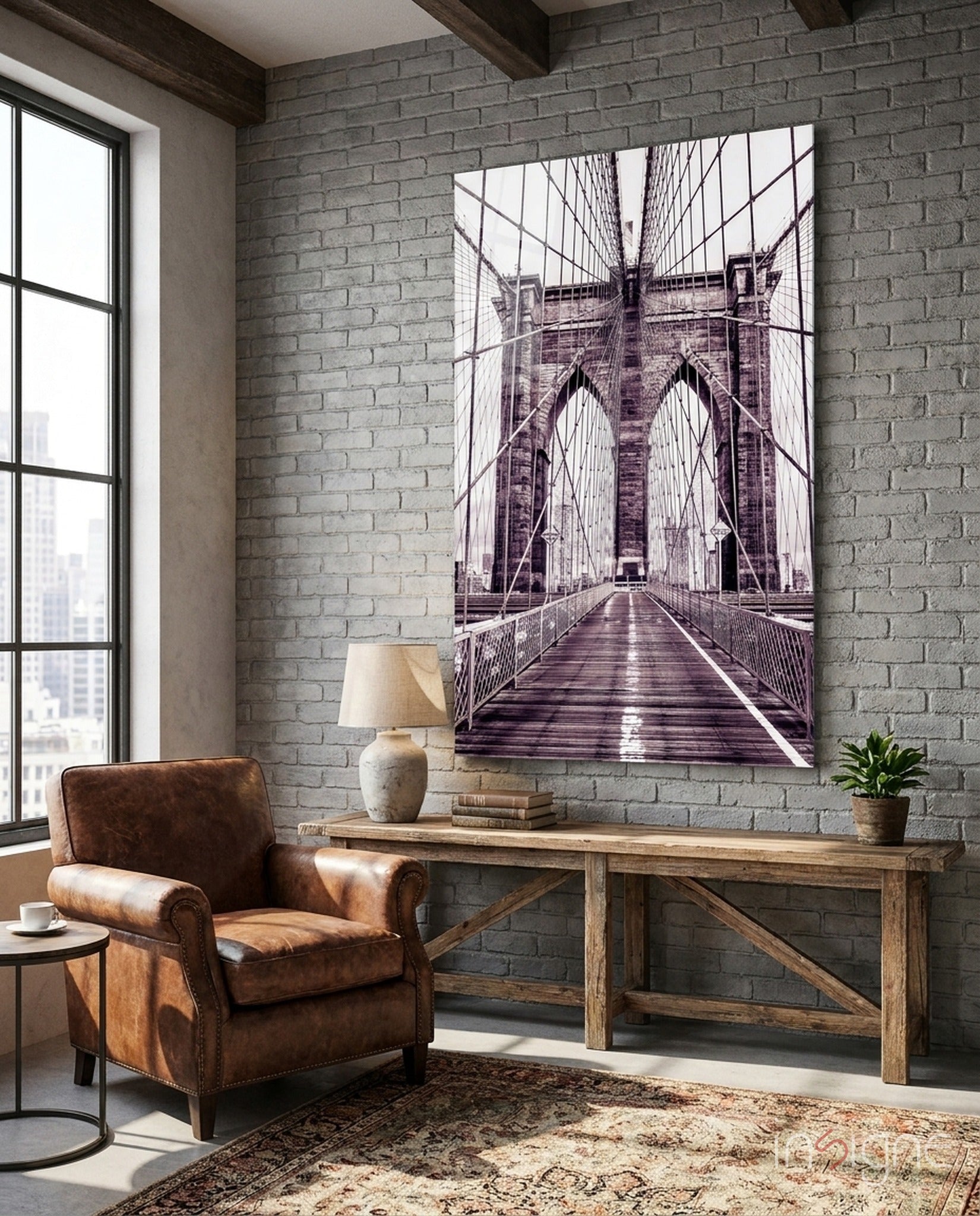 Brooklyn Köprüsü Cam Tablo