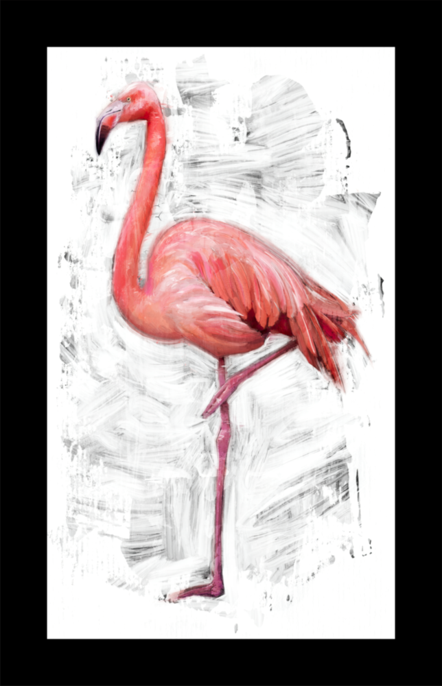 Yalnız Flamingo Cam Tablo