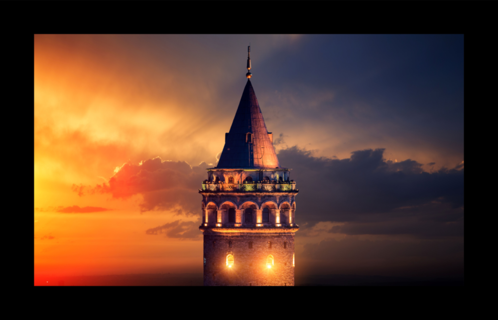 Galata Kulesi  Cam Tablo