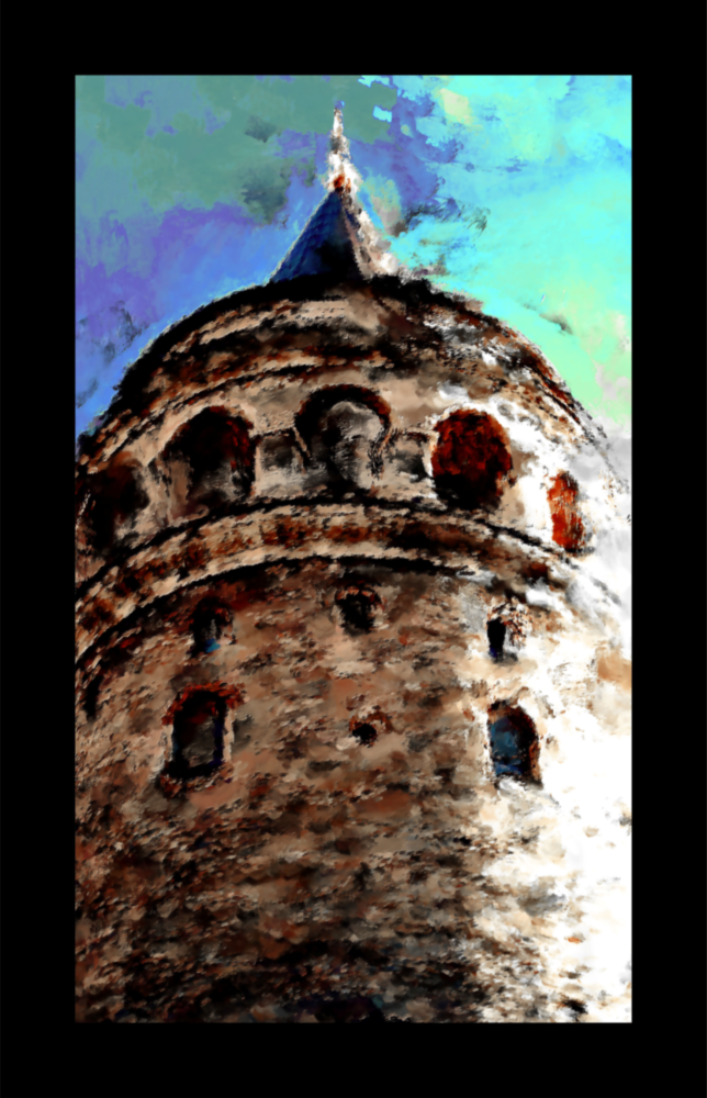 Galata Kulesi  Cam Tablo