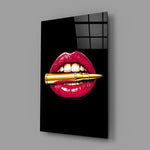 Pop Art Ruj ve Mermi Cam Tablo