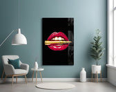 Pop Art Ruj ve Mermi Cam Tablo