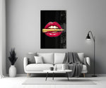 Pop Art Ruj ve Mermi Cam Tablo