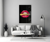 Pop Art Ruj ve Mermi Cam Tablo