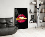 Pop Art Ruj ve Mermi Cam Tablo