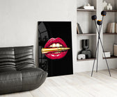 Pop Art Ruj ve Mermi Cam Tablo