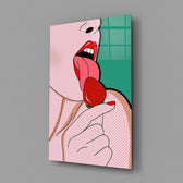 Pop Art Dil ve Dudak Cam Tablo