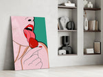 Pop Art Dil ve Dudak Cam Tablo