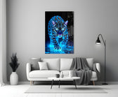 Neon Mavi Leopar Cam Tablo