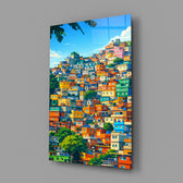 Canlı Yamaç Evleri Cam Tablo