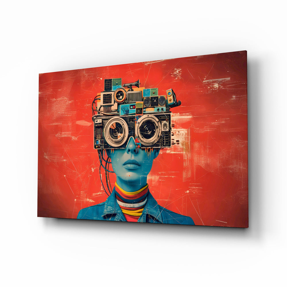 Cyberpunk Kulaklıklar Cam Tablo