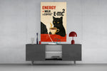 Kahve ve Kedi Enerjisi Cam Tablo