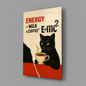 Kahve ve Kedi Enerjisi Cam Tablo
