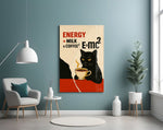 Kahve ve Kedi Enerjisi Cam Tablo