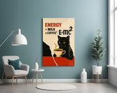 Kahve ve Kedi Enerjisi Cam Tablo