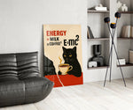 Kahve ve Kedi Enerjisi Cam Tablo