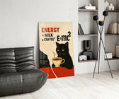 Kahve ve Kedi Enerjisi Cam Tablo