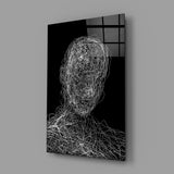 Dolaşık İplikler Portresi Cam Tablo